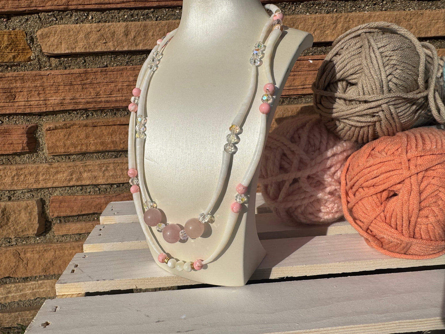 "2 Step" Rose Quartz Choker