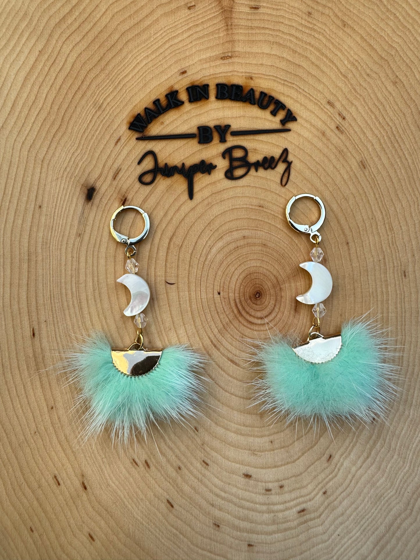 "Ardha Chandrasana" aka Half Moon Pose (Mint) Earrings
