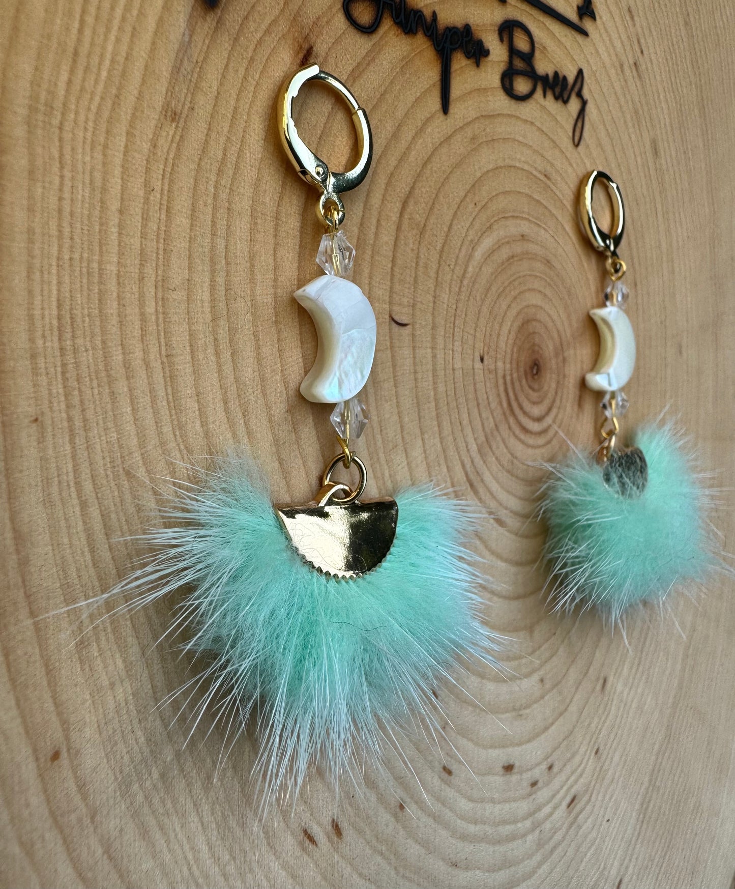 "Ardha Chandrasana" aka Half Moon Pose (Mint) Earrings