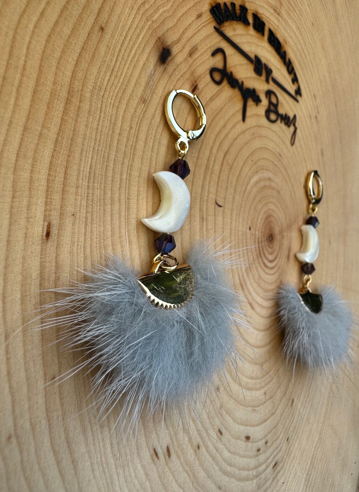 "Ardha Chandrasana" aka Half Moon Pose (Grey Sky) Earrings