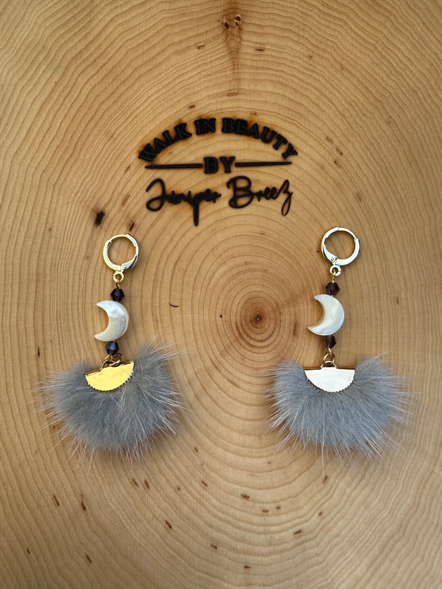 "Ardha Chandrasana" aka Half Moon Pose (Grey Sky) Earrings
