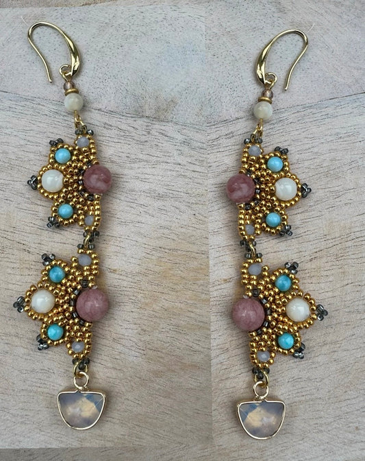 "Good Medicine" beaded earrings (Maximal)