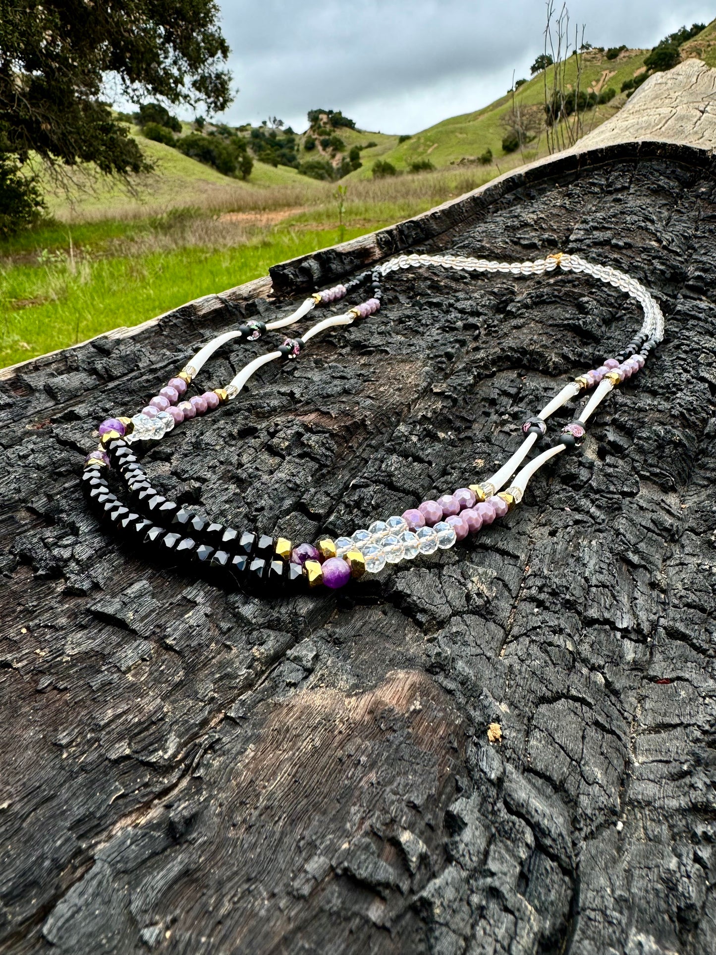 "Amethyst Mamba" 2 Strand Necklace