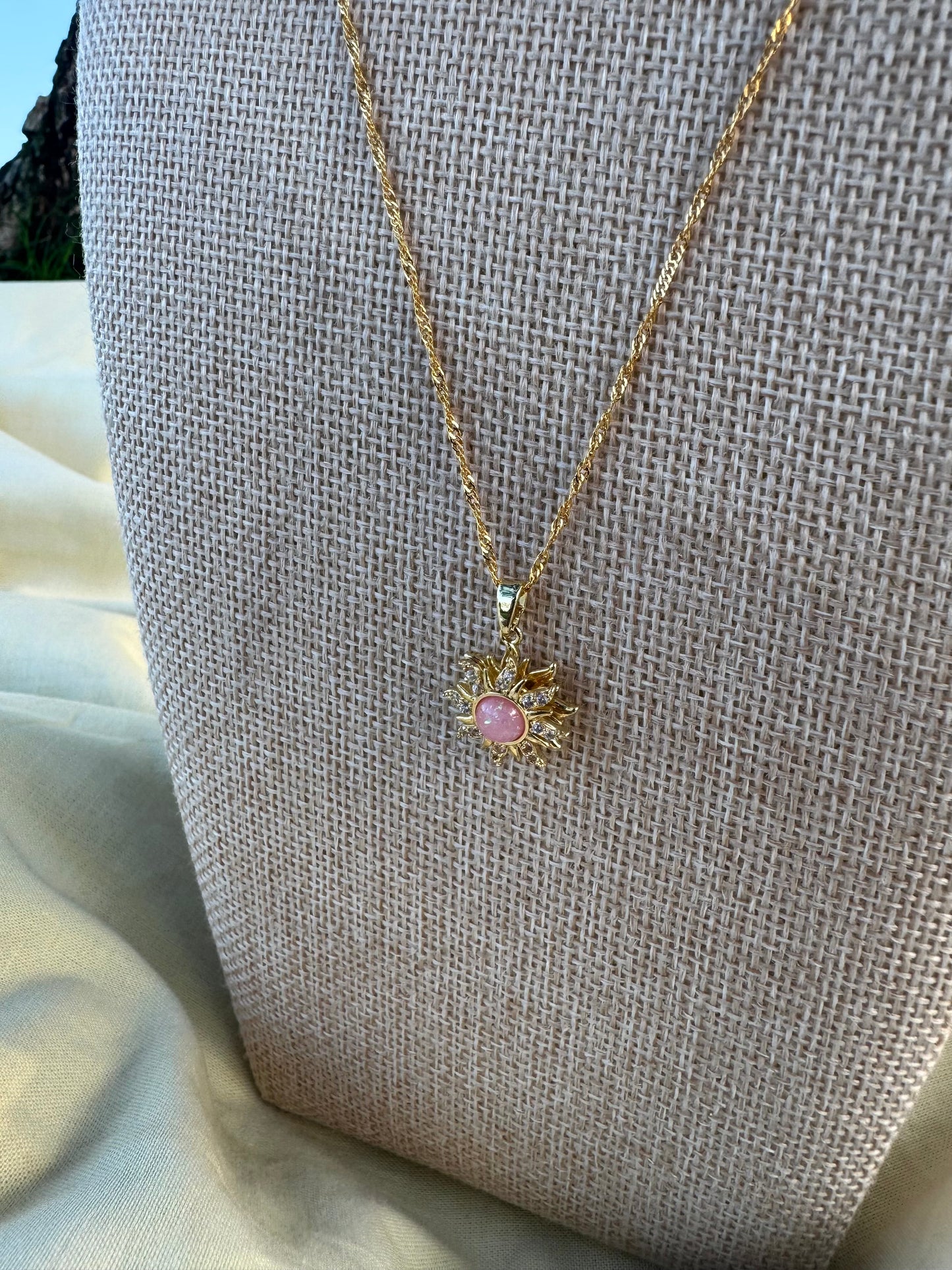Celestial Sun Opal (Rosy) Necklace